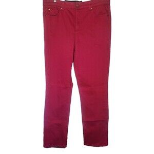 Kim Rogers Capri Women's Size 14 Hot Pink Stretch Pants With Tummy Control